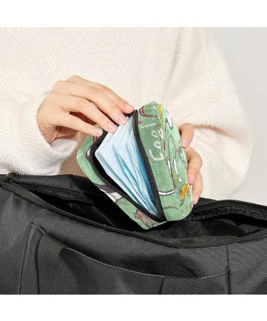 Women's Bonds Still Pad - Fancy Ratte Animal Green Portable Period Kit Bag | Feminine Product Bag for Girls - Buy Online on GoSupps.com