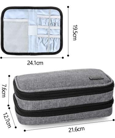 Luxja Insulin Diabetic Bag - Double Layer Pocket for Blood Sugar Devices & Accessories (Gray Version 2) - Buy Online on GoSupps.com