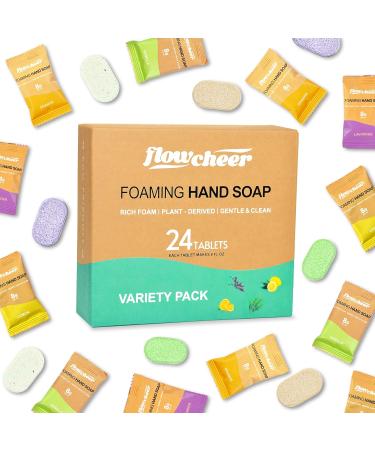 flowcheer Foaming Hand Soap Starter & Refill Bundle Crystal Clear Glass Foaming Hand Soap Dispenser + 28 Scented Soap Refill Tablets (28 9 fl oz) Variety Fragrance Airbnb Exclusive Value Set - Buy Online on GoSupps.com