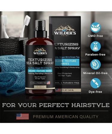 Sea Salt Spray for Men & Women - Beach Waves & Volume - Made in USA with Natural Sea Kelp, Argan Oil, Green Tea - 8 oz - Buy Online on GoSupps.com