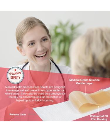 Silicone Scar Sheets 1.6 x120 - Medical Grade Reusable Scar Tape for Keloid C-Section Surgery Burn & Acne Treatment - Buy Online on GoSupps.com
