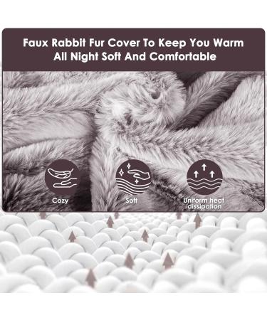 BOLEi 2L Hot Water Bottle with Luxury Faux Fur Cover - Leakproof & Large | Ideal for Pain Relief & Warmth | Brown - Buy Online on GoSupps.com