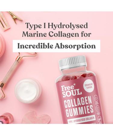 High Strength Marine Collagen Gummies | Type 1 Hydrolysed Peptides | Triple Strength Formula | 60 Gummies by Free Soul - Buy Online on GoSupps.com