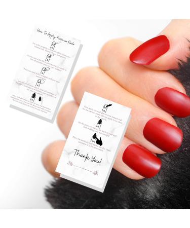 Press-On Nail Application Cards | 50 Pack | DIY Nail Kit Instructions | Marble & Rose Gold Design - Buy Online on GoSupps.com