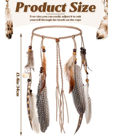 XunYee Hippie Feather Headband for Women - Indian Style Costume Hair Accessory - Buy Online on GoSupps.com