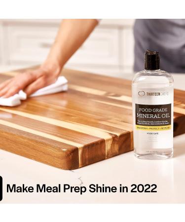Thirteen Chefs Cutting Board Oil - Food Grade Mineral Oil for Cutting Boards & Countertops - 8 Fl Oz - Made in USA - Buy Online on GoSupps.com