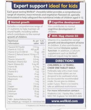 Wellkid Chewable Tablets - Essential Kids Multivitamin for Growth and Development - Buy Online on GoSupps.com