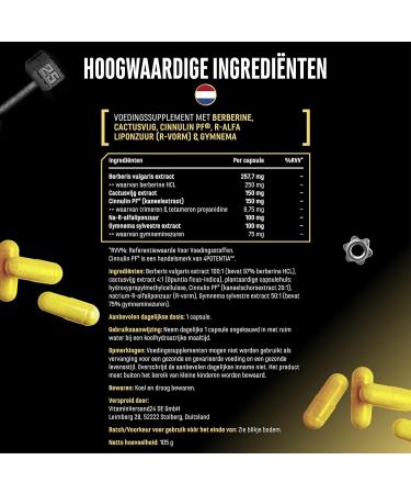 VitamineVersand 24 Invictus GDA Highdose GDA complex with berberine Cinnulin PF cinnamon bark extract & bioactive Ralpha lipoic acid 120 vegan capsules - Buy Online on GoSupps.com