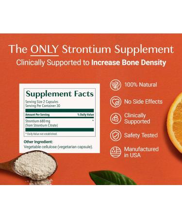 AlgaeCal - Strontium Boost Natural Calcium Supplement for Bone Density Increase Strontium Citrate 680 mg Easy to Swallow for Bone Health & Bone Strength Gluten-Free - 60 Veggie Caps- Made in USA 60 Count (Pack of 1) - Buy Online on GoSupps.com