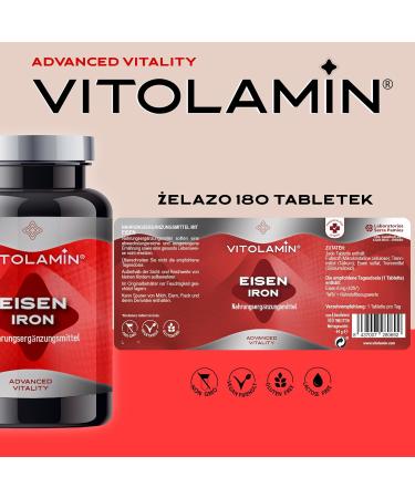 Serra Pamies Laboratories Vitolamin Iron 180 natural tablets contributes to energy metabolism and reduces fatigue and fatigue - Buy Online on GoSupps.com