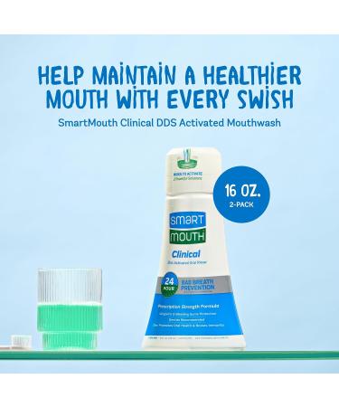 SmartMouth Clinical DDS Mouthwash 3 Pack - Combat Bad Breath & Bleeding Gums, 16 fl oz - Buy Online on GoSupps.com