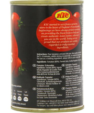 KTC Chopped Tomatoes 400g (Pack of 12) - Buy Online on GoSupps.com
