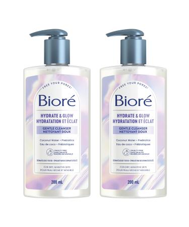 Bior Hydrate & Glow Gentle Face Cleanser Duo Dermatologist Tested Cruelty Free Hydrating Cleanser (Pack of 2)