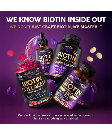 Biotin Gummies with Collagen - Hair Growth Support Skin & Nail Strength - for Women & Men - Biotin 10000mcg | Keratin | Hyaluronic Acid | B-Complex | Saw Palmetto - Sugar-Free Mixed Berry - 60 Gummy Mixed berry 60 Count (  - Buy Online on GoSupps.com