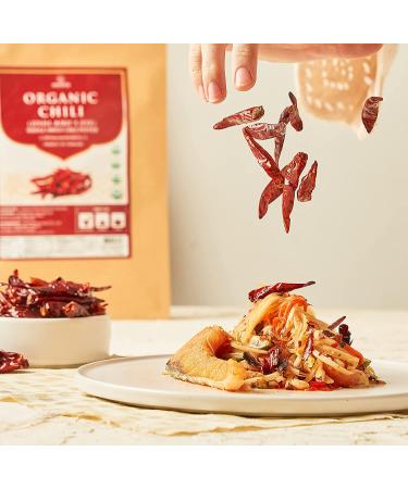 Organic Jinda Dried Chili Peppers 4 Oz - Spicy Flavor for Tom Yum, Pad Thai, Mexican, European, and Asian Recipes - Mild Hot - Buy Online on GoSupps.com