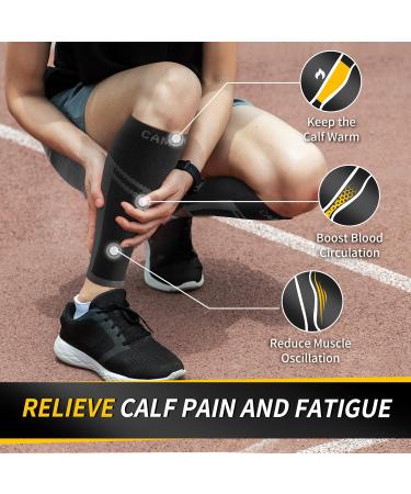 CAMBIVO Calf Compression Sleeve Men and Women Footless Compression Socks for Calf Support Shin Splints Support Running Sports Flight Hiking Marathon(PAIR) XXL Black - Buy Online on GoSupps.com