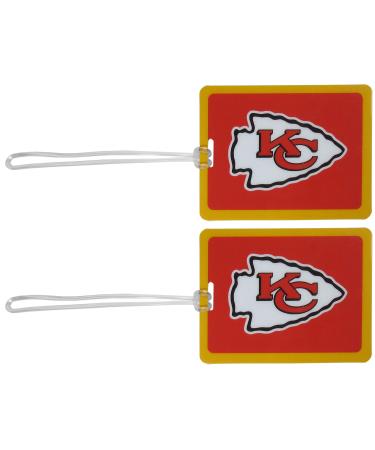 NFL Kansas City Chiefs Sports Vinyl Luggage Tag, Set of 2, Red - Buy Online on GoSupps.com