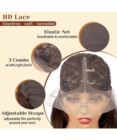 SHUOPUS Long Ombre Brown T Part Synthetic Lace Front Body Wave Wig 24inches - Buy Online on GoSupps.com