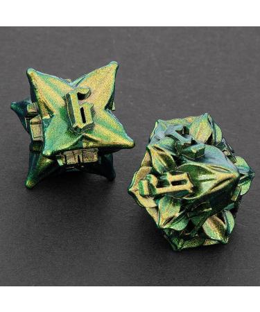 KERWELLSI Metal Dice Set - Unique Leaf Design D&D Dice with Cool Box | Handmade Polyhedral Dice for RPG Games - Buy Online on GoSupps.com