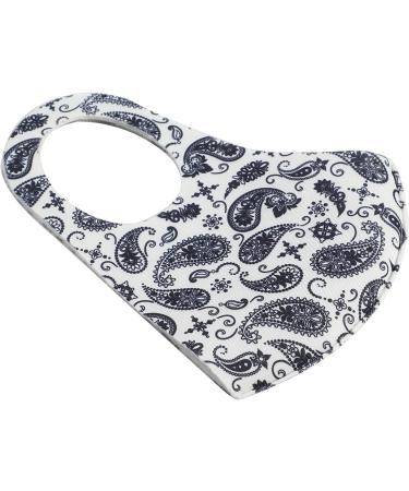Komonee Paisley Face Mask | Washable Reusable Cloth Mouth Cover for Men Women | Dustproof Protection for Outdoors Indoors Cycling Ski | 5 Pack White - Buy Online on GoSupps.com