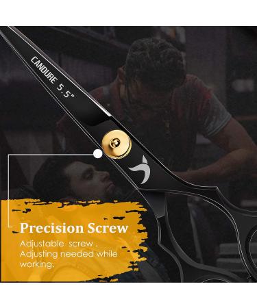 Candure 5.5 Inch Hairdressing Scissor for Professionals - Stainless Steel Hair Cutting Shears for Salon, Barbers, Men, Women, Children and Adults - Black - Buy Online on GoSupps.com