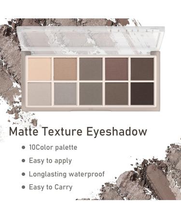10 Color Matte Eyeshadow Palette | Waterproof & Long Lasting Korean Makeup for Older Women - Sweetmint Cement Color - Buy Online on GoSupps.com