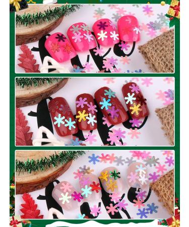 Ebanku 12 Grid Christmas Snowflake Nail Glitter | Sparkly Decoration for Holiday Parties - Buy Online on GoSupps.com