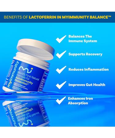 MyImmunity Immune Balance Supplement | Grass-Fed Lactoferrin Taurine Vitamins D3 K2 & B12 | 30-Min Delayed-Release | Promotes Gut Digestive & Overall Wellness | Low Lactose Made in USA - Buy Online on GoSupps.com