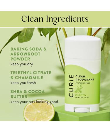 Curie Aluminum Free Deodorant - Orange Neroli + White Tea Stick - Natural Deodorant Paraben Free Cruelty Free Non-Toxic - Buy Online on GoSupps.com