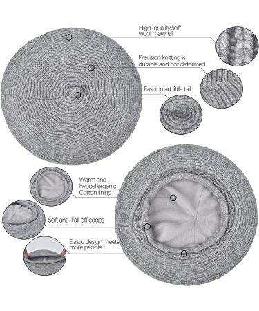 French Style Grey Beret Hat for Women | Warm Wool Lining | Winter Fashion Beanie - Buy Online on GoSupps.com