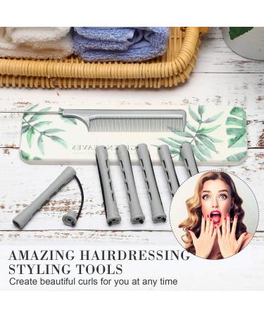 48-Piece Gray Hair Perm Rods Set with Steel Rat Tail Comb - Hairdressing Styling Tools (0.59 Inch) - Buy Online on GoSupps.com