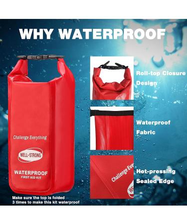 WELL-STRONG 111pcs Waterproof Survival First Aid Kit for Fishing, Boating, Camping - WS014 Red - Buy Online on GoSupps.com