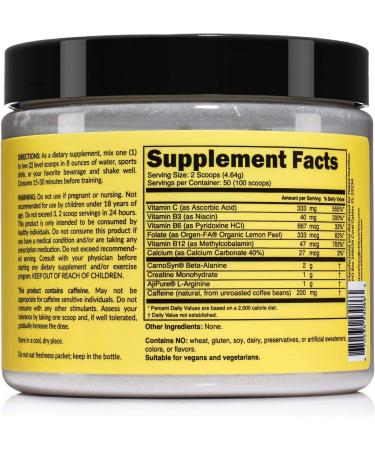 Naked Energy Pure Pre Workout Powder - Vegan Friendly, Unflavored, No Added Sweeteners or Flavors | 50 Servings - Buy Online on GoSupps.com