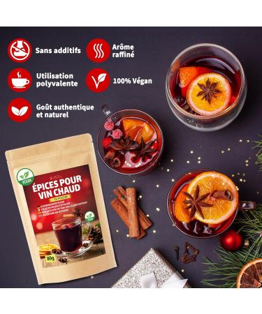 DETOX ORGANICA M lange pices Vin Chaud - pices Cannelle Anis toil et Autres pices de Qualit Premium - Id al pour Boissons Hivernales de No l Punch - 100% Naturel et Vegan (80g Poudre) - Buy Online on GoSupps.com