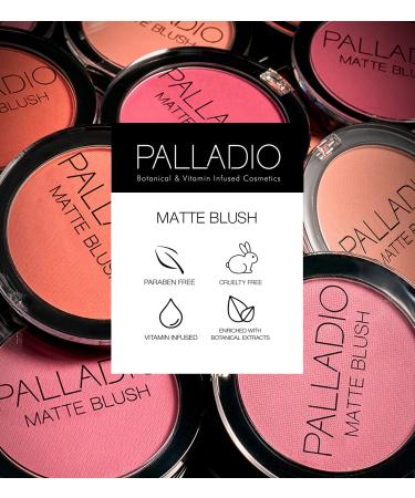 Palladio Matte Blush - Smoothly Brushes onto Cheeks for a Soft, Even Finish in Berry Pink - Buy Online on GoSupps.com