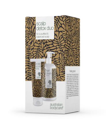 2 products for oily hair | A 500ml deep cleansing shampoo with tea tree oil and a 200ml scalp scrub that removes excess sebum and bacteria