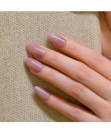 DANNI & TONI 28 Stickers Semi Cured Nail Wraps Soft Self-Adhesive Gel Nail Stickers Salon-Quality Gel Nail Polish Strips Manicure Stickers Set (Iced Latte)