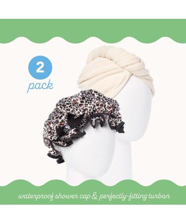 Buy Turbie Twist Deluxe Wet Dry Set - Microfiber Hair Towel Wrap & Stylish Shower Cap | Quick Dry Hair Turban & Reusable Shower Cap | Travel & Bathroom Essentials | Fast International Shipping - Buy Online on GoSupps.com