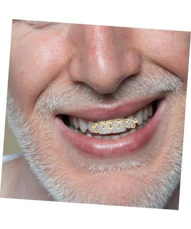  TOVINANNA Hiphop Six-Tooth Gold Plated Droplet Braces Drop-Shaped Drop Teeth Mouth Tooth Cap Upper Grill Cap Drop Teeth Jewelry Lower Grill Cap Drop-Shaped Teeth Caps - Buy Online on GoSupps.com