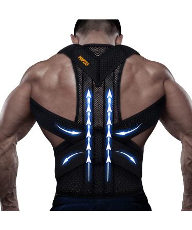 Painting corrector for women and men porous breathable and adjustable straightening holder improve posture change temperament relieve the pain for back neck and shoulders full back support (Black)