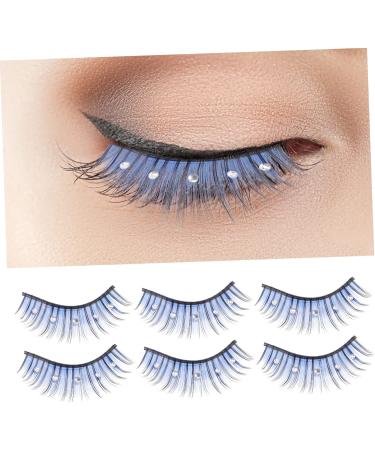 Gogogmee 5 Pairs False Eyelashes Fake Lashes Colored Eyelashes Soft Thick Lashes Soft Light Fake Lash Blue Lashes Rhinestone Eyelashes Cosplay Lashes Fake Eyelashes Fiber - Buy Online on GoSupps.com