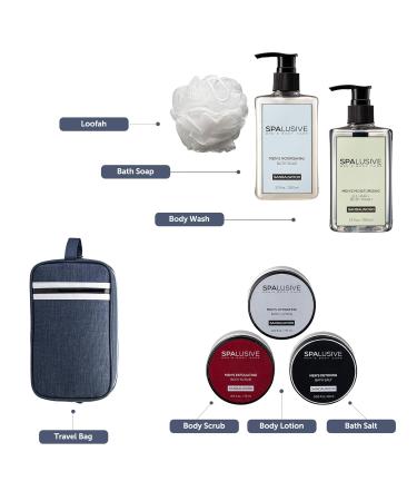 Luxury Spa Gift Set for Men - Natural Bath & Body Basket - Perfect for Holidays Birthdays Father's Day - Fresh Sandalwood Scent - Buy Online on GoSupps.com