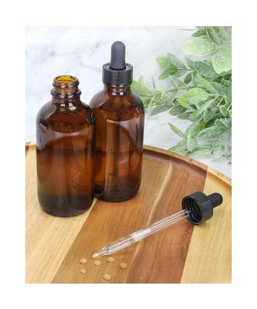 4oz Amber Glass Dropper Bottles (6-Pack) for Essential Oils, Cosmetics, Cooking - Refillable Amber Brown Glass - Buy Online on GoSupps.com