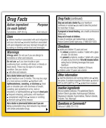 Maximum Strength Famotidine 20 mg Tablets - 85 Count Acid Reducer for Heartburn Relief | Buy Online Internationally - Buy Online on GoSupps.com
