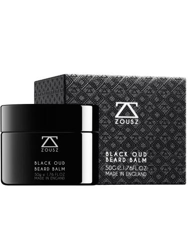 ZOUSZ Black Oud Baume Barbe pour Hommes avec Beurre de Karit - Baume Barbe/Conditionneur Barbe/Adoucissant Barbe Premium Non Gras | Le Kit Ultime de Soin de Barbe pour Hommes 50mL Black Oud Balm 50 g (Lot de 1)