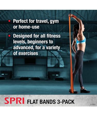 SPRI Flat Bands 3-Pack | Resistance Band Kit for Strength Training & Flexibility | Light Medium Heavy Exercise Bands | Versatile Fitness Tool - Buy Online on GoSupps.com