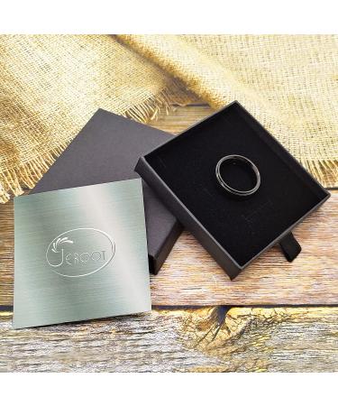 JEROOT Titanium Magnetic Rings for Men Women | Step Edge Sleek Design | 2 Strong Magnets | Black 5mm V 1/2 | 3500 Gauss | Jewelry Gift Box - Buy Online on GoSupps.com
