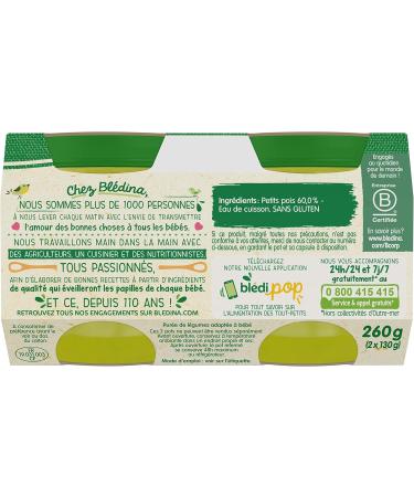 Bl dina My 1er Petit Pot Small Peas from 4/6 months 2 x 130g - Buy Online on GoSupps.com