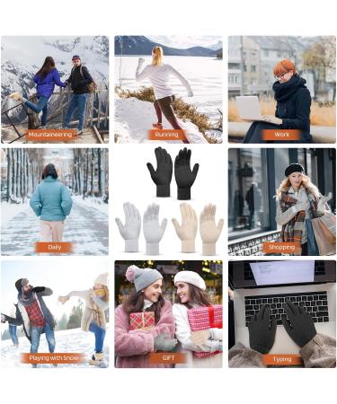 Winter Touchscreen Gloves for Men & Women | Windproof Elastic Thermal Wool Gloves in Black - Buy Online on GoSupps.com