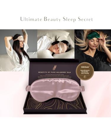SILKSLEEK 22 Momme Pure Mulberry Silk Sleeping Eye Mask - 100% Silk Filled Travel Essentials for Super Soft Comfort - Blush Pink - Buy Online on GoSupps.com